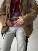 Stars & Stripes Cowboy Suede Fringe Jacket