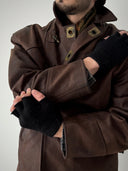 Vintage England 'Leather Line' Clasp Jacket