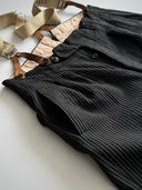 1940s European Work Pleated Striped Trousers