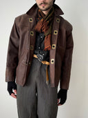 Vintage England 'Leather Line' Clasp Jacket