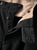 1940s European Work Pleated Striped Trousers