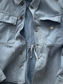 1950s Swiss Army Work Metal Button Denim Chore Jacket