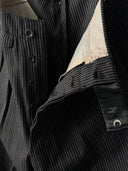 1940s European Work Pleated Striped Trousers