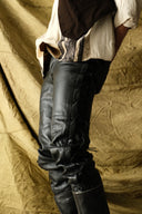 1980s Leather Lace-Up Biker Pants