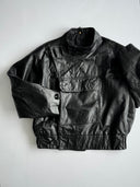 1980s Swedish Army Type Motorcycle Leather Jacket