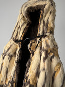 Vintage Fur Hooded Poncho