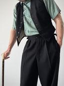 1940s European Peaked Lapel Three Piece Wool Suit