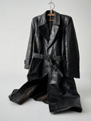 1940s German Officer Pigskin Leather Trench Coat