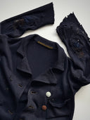 1930s German Thrashed Double Breasted Wool Cardigan