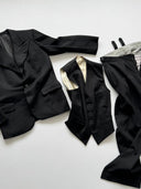 1940s European Peaked Lapel Three Piece Wool Suit