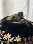 ≈1880s Victorian Embroidered Velvet Smoking Cap