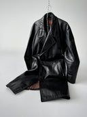 1960s Swiss Army 'Le Belier' Leather Trench Coat