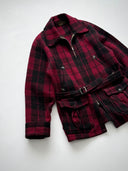 1960s Canadian Hunting Wool Plaid Belted Jacket