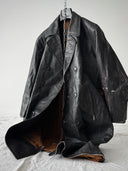 1960s Swiss Army 'Le Belier Paris' Faded Leather Trench