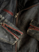 1950s German Moto Faded Leather Jacket