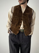 1930s French Work Corduroy Vest