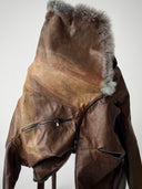 Alessandra Marchi Artisanal Leather Fur Jacket