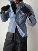 1960s Swiss Army Work Metal Button Faded Chore Jacket