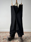 1930s European Side Buckle Black Wool Suit Trousers