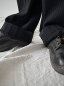 1930s German Buckle Back Striped Suit Trousers