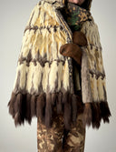 Vintage Fur Hooded Poncho