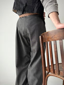 1950s European High Waisted Grey Slacks