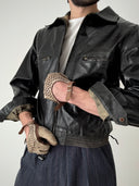 1960s Swiss Cyclist Leather Faded Jacket