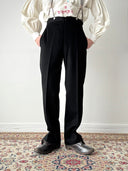 1920s European Tailored Black Wool Trousers
