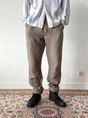 French Workwear ‘Vetra’ Heavy Linen Large Legged Pants