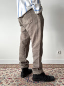 French Workwear ‘Vetra’ Heavy Linen Large Legged Pants