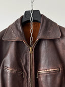 1940s WW2 Era German Brown Leather Blouson Jacket