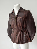 1940s WW2 Era German Brown Leather Blouson Jacket