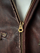 1940s WW2 Era German Brown Leather Blouson Jacket