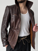 1940s WW2 Era German Brown Leather Blouson Jacket