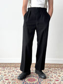 1940s European Double-Breasted Black Wool Tuxedo Suit