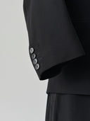 1940s European Double-Breasted Black Wool Tuxedo Suit