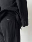 1940s European Double-Breasted Black Wool Tuxedo Suit