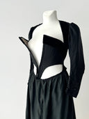 Women's Antique 19th Century Victorian Era Black Dress Corset Skirt