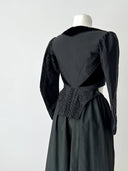 Women's Antique 19th Century Victorian Era Black Dress Corset Skirt