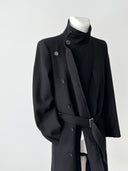 90s Issey Miyake Wool Wrap Coat