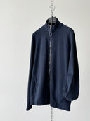 Transit Cotton Full Zip Navy Sweater