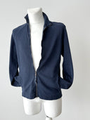 Transit Cotton Full Zip Navy Sweater