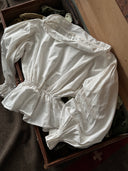 Vintage European Women’s Puff Sleeve Light Blouse