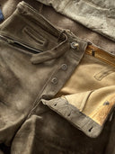 1950s German Hunting Faded Leather Shorts