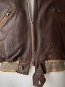 1950s Original British Leather Cyclist Lined Jacket