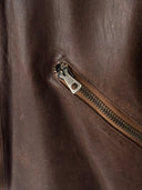 1950s Original British Leather Cyclist Lined Jacket