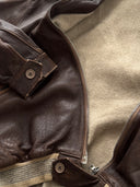 1950s Original British Leather Cyclist Lined Jacket