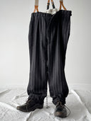 1940s European Morning Suspender Striped Trousers