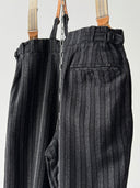 1940s European Morning Suspender Striped Trousers