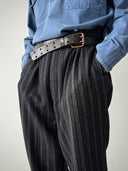 1940s European Morning Suspender Striped Trousers